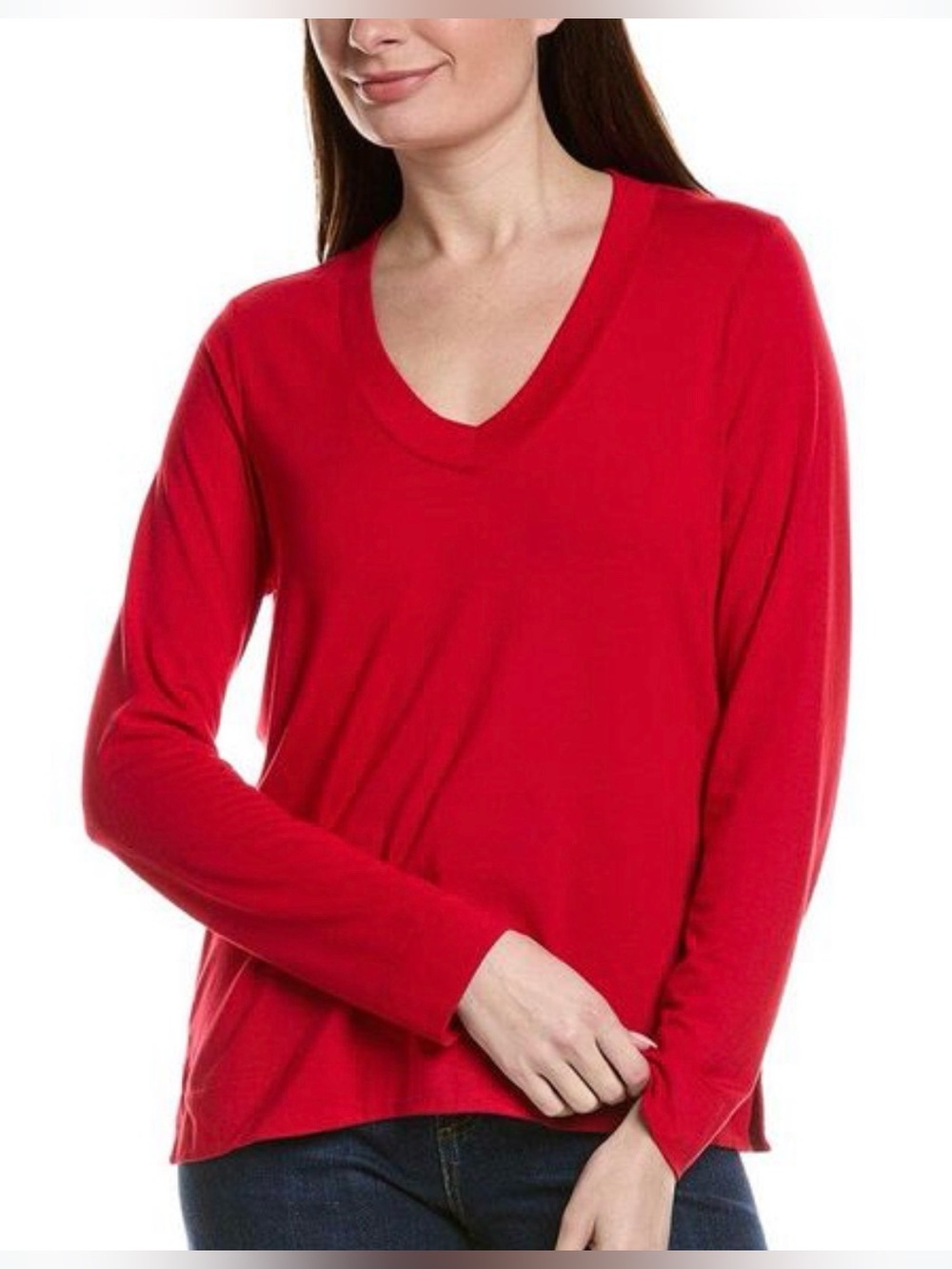 Tommy Bahama M Kauai jersey red knit V neck long sleeve softcore casual tunic
